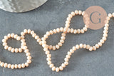 Perles abacus cristal beige opaque 4x3mm, perle cristal verre facette,fil de 40cm x1 (G8521)
