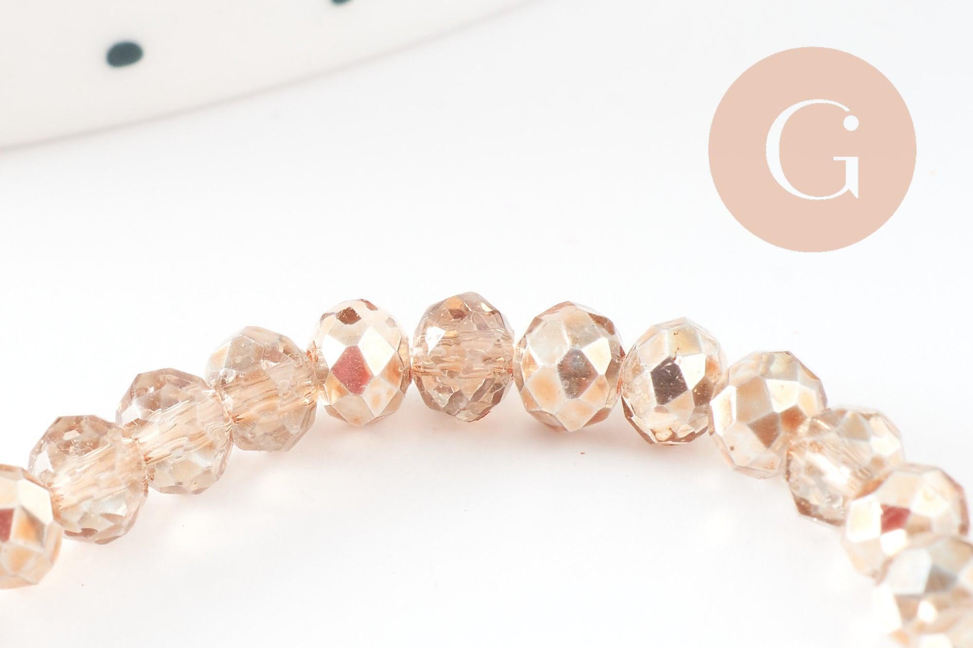 Perles abacus cristal doré irisé facette 4x3mm, x1 fil de 45cm (G7496)