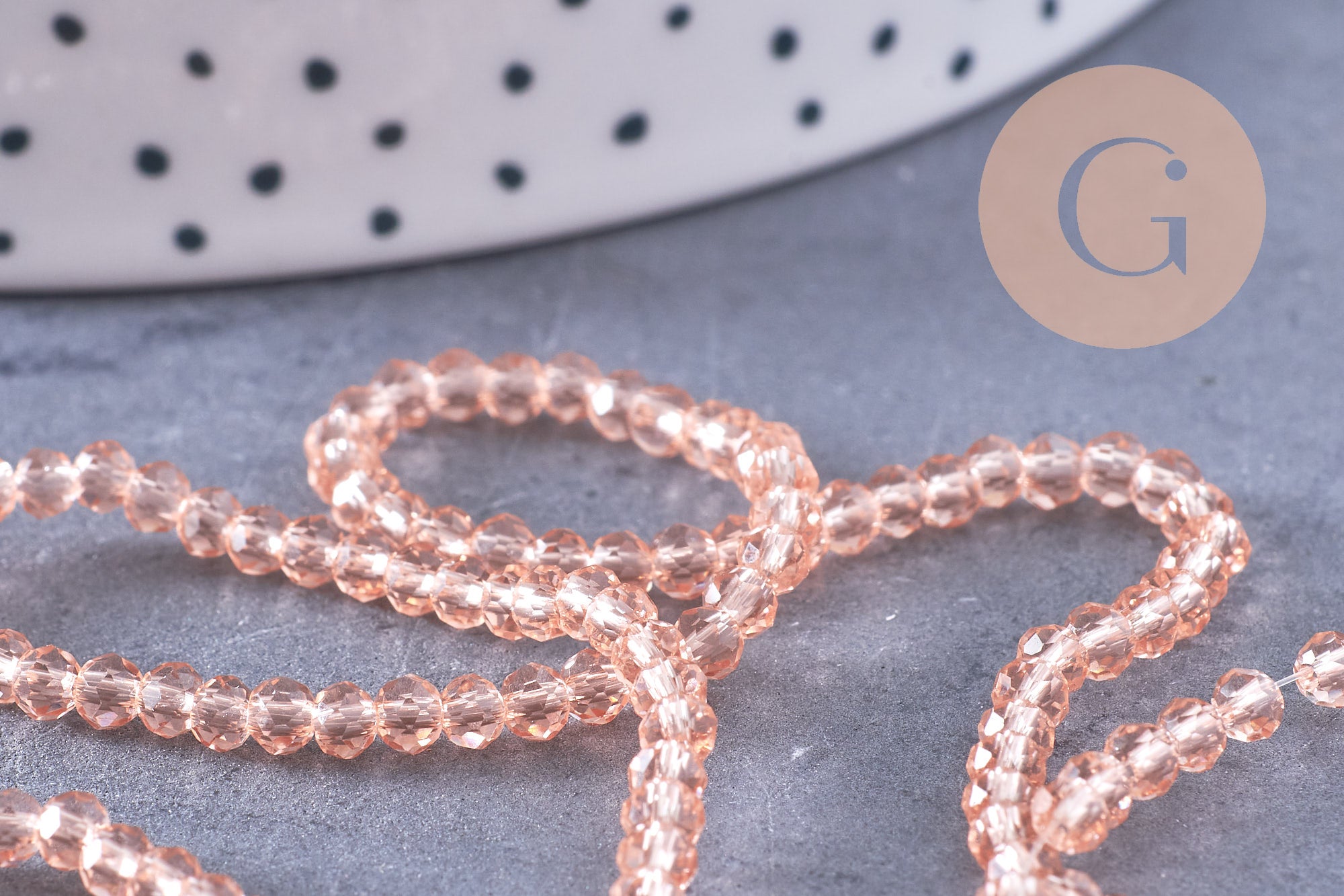 Perles abacus cristal rose clair 2.9mm, x1 fil de 35cm (G10947)