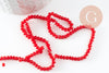 Perles abacus rouge-orange, cristal orange, fourniture ,perle cristal, 3 mm, fil de 38 cm x1 (G4677)