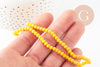 Perles abacus facetté cristal jaune 4x3mm, perles création bijoux cristal, fil de 46.5cm, x1 (G8696)