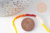 Perles abacus verre jaune orange camaïeu 3x2.5mm, perles cristal, fil de 42.5cm, x1 (G7828)