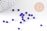 Perles bicone cristal autrichien facette bleu roi 4mm, x20 (G2356)