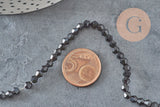 Perles bicone cristal facette noires 4mm, x1 fil de 28 cm (G0749)-Perles-Gingerlily Perles