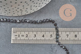 Perles bicone cristal facette noires 4mm, x1 fil de 28 cm (G0749)-Perles-Gingerlily Perles
