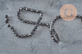 Perles bicone cristal facette noires 4mm, x1 fil de 28 cm (G0749)-Perles-Gingerlily Perles