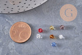 Perles bicônes 3x3m cristal façon autrichien facette multicolore 3mm, x20 (G2801)