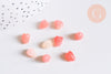 Perles bourgeon fleur résine rose 8.5x7mm,perle , x10 (G7084)