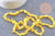 Perles chips de coquillage naturel jaune, 20mm,le fil 76cm, x1 (G8049)