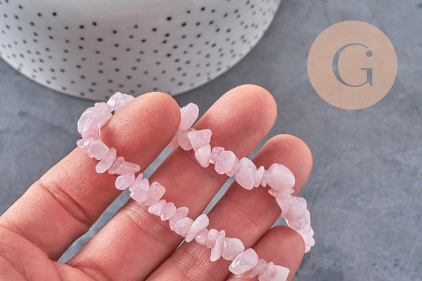 Natural rose quartz chip beads 90cm strand, x1 (G2107)