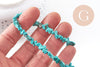 Perles chips turquoise naturelle 5-8mm, x1 fil 83cm (G10910)