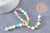 Perles coquillage porcelaine multicolore 13.5mm, x1 fil de 30cm (G10324)
