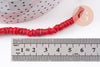 Perles coquillage rouge naturel heishi 5-6mm, x1 fil de 40cm (G1813)