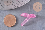 Perles cristal de roche rose, pierre brute, perle pierres, pierre naturelle, 14-30mm x10 (G3857)