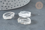Perles cristal de roche transparent 24-28mm, pierre naturelle, x1 (G8406)