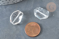Perles cristal de roche transparent 24-28mm, pierre naturelle, x1 (G8406)