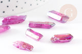 Perles cristal de roche violet irisé 20-50mm, perle pierre brute et naturelle pour création de bijoux, x10 (G5210)
