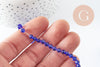 Perles cristal facette bleu roi transparent 4mm, cristal autrichien, perles bicone cristal toupies bleues,Fil de 30 cm, x1 (G5834)