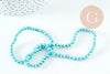 Perles cristal ronde facetté turquoise irisé 4mm, x1 fil de 32cm (G10725)