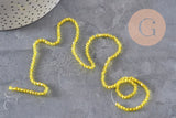 Perles cristal toupies à facette jaune transparent 3-3.3mm, x1 fil de 38cm (G11110)