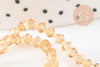 Perles cristal toupies facette orange transparent, cristal jaune, bicone facette,3mm, fil de 45 cm, x1 (G2600)