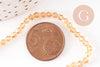 Perles cristal toupies facette orange transparent, cristal jaune, bicone facette,3mm, fil de 45 cm, x1 (G2600)