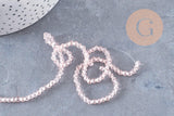 Perles cristal toupies facette rose transparent facetté 3mm, x1 fil de 44 cm (G1856)