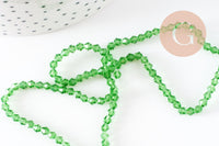 Perles cristal toupies facette vert transparent, perles bijoux,Perle bicone facette, 3mm, fil de 47cm, x1 (G0322)