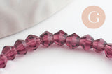 Perles cristal toupies facette violet transparent,perles bijoux,perle bicone facette,3 mm, fil de 38 cm x1 (G1424)