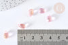 Perles cristal transparent goutte rose paillettes dorée 9mm, perles goutte, 9mm x50 (G7285)
