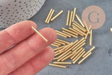 20x2.5mm Metallic Gold Tube Seed Beads, Jewelry Making Costume Jewelry, x 10gr G8989 