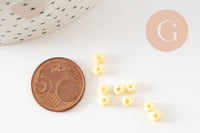 Perles de rocaille verre jaune pastel 4.5mm, x 10g (G7793)