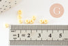 Perles de rocaille verre jaune pastel 4.5mm, x 10g (G7793)