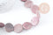 Perles disque jaspe rose naturel 25mm,création boucles et colliers pierre naturelle, x5 (G8276)