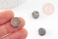 Perles disque jaspe zébré naturel beige marron 20mm,perles pierre naturelle création bijoux, perles jaspe naturel, x5 (G8270)