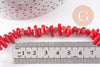 Perles en bambou de mer imitation corail rouge, x1 fil de 38cm (G0850)