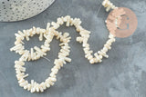 Perles en corail blancnaturel 3-12mm, x1 fil 40cm (G0985)