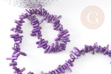 Perles en corail violet,perles corail, corail naturel,perle coquillage,coquillage violet, fil 38cm, x1 (G0980)