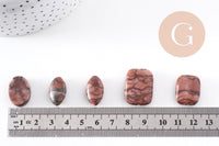 Perles en jaspe sésame zébré naturel marron, x1 fil de 38cm (G10244)