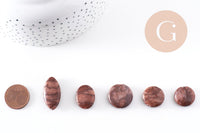 Perles en jaspe sésame zébré naturel marron, x1 fil de 38cm (G10244)