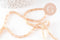 Perles facette rectangulaire verre orange irisé, perle pour création bijoux, fil de 53cm, x1 (G8107)