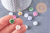 Perles fleur porcelaine multicolore antique 10mm, x5 (G10281)