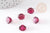 Perles fleur verre rouge et or 11mm, perles verre tchèque, perles fleur, verre violet, x10 (G4190)