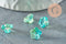 Perles fleur verre tchèque bleu vert transparent 8.5mm, x10 (G9836)