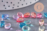 Perles goutte cristal tchèque Multicolore 9x6x5mm, x50 (G4583)
