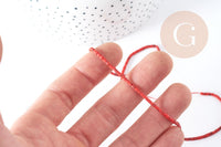 Perles heishi howlite naturelle rouge 2mm, fil de 30cm, x1 (G7266)