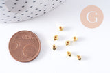 Perles hexagonale intercalaires facetté zamac doré 4x3.5mm, x50 (G10685)