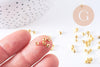 Perles hexagonale intercalaires facetté zamac doré 4x3.5mm, x50 (G10685)