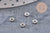 Perles intercalaires Rondelles fleurs acier 304 inoxydable platine 4mm, x10 (G10904)