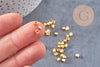 Perles intercalaires facettées laiton argenté ou doré, 3x3mm, x50 (G9906)